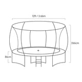 Farnborough Springless Round Trampoline with Basketball Set, Enclosure and Ladder, 12ft