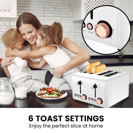 Removable crumb tray sliding out of white 4 slice toaster