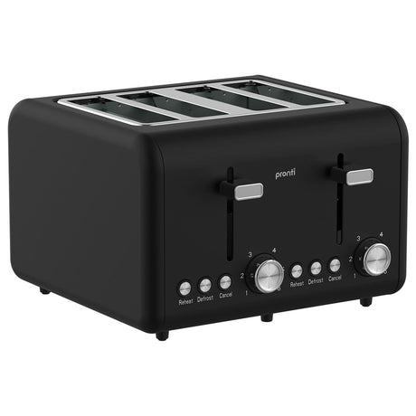 4 slice toaster with dual control panels and wide bread slots