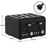 Reheat, defrost and cancel buttons with indicator lights on toaster