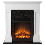 Granite effect front panel detail on the electric fireplace suite