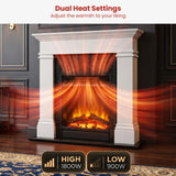 Side profile of electric fireplace suite measuring 25 cm deep and 93 cm tall