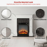 Electric fireplace suite styled against a lounge room wall