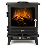 Side profile of electric stove measuring 44.1 x 30.5 x 54.9 cm