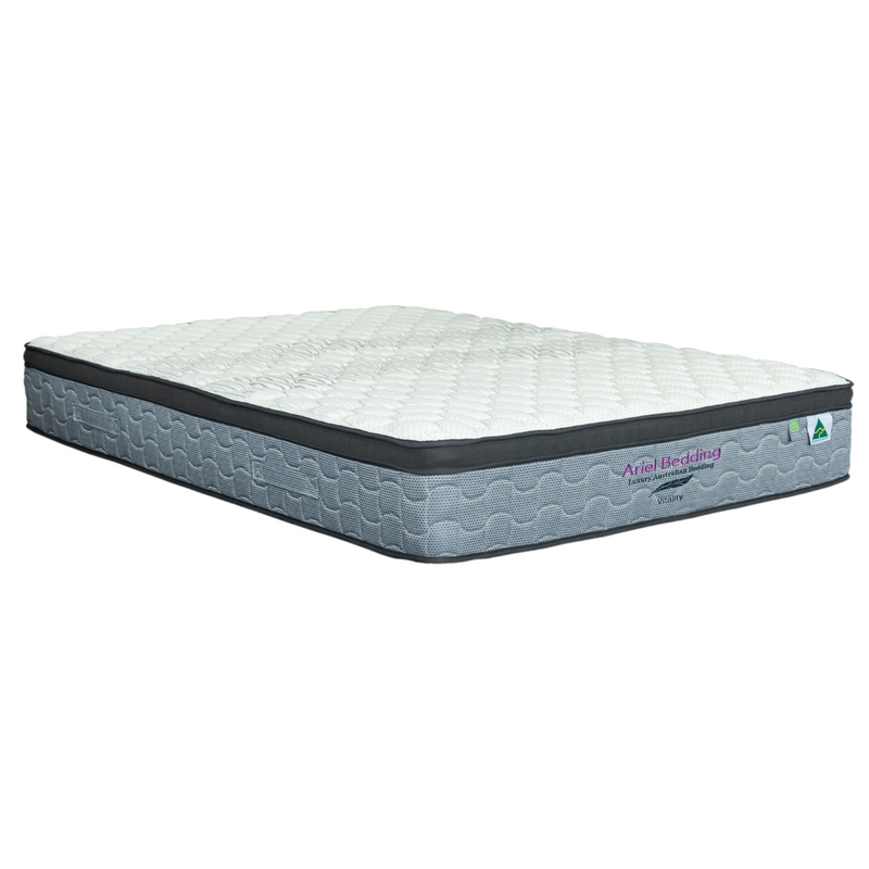 Vitality 5 zone pillow top pocket spring mattress, medium firm, 32cm Single