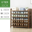 Wonwondah 6 Tier Bamboo Shoe Rack, Natural