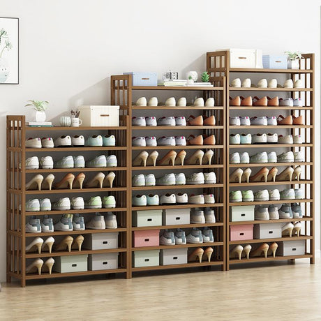 Multi-Tier Bamboo Shoe Rack Tower — Corner Shelf Stand, 6 to 11 Tiers — Allure Home Collections
