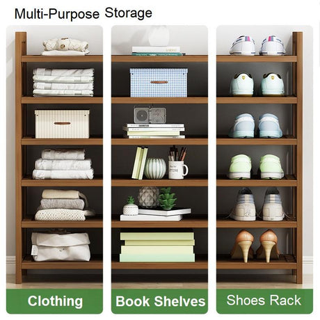 Multi-Tier Bamboo Shoe Rack Tower — Corner Shelf Stand, 6 to 11 Tiers — Allure Home Collections