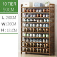 Warrak 10 Tier Bamboo Shoe Rack, Natural image 1