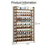 Warrak 10 Tier Bamboo Shoe Rack, Natural image 6