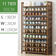 Multi-Tier Bamboo Shoe Rack Tower — Corner Shelf Stand, 6 to 11 Tiers — Allure Home Collections