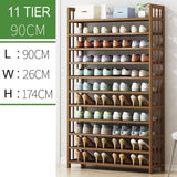 Multi-Tier Bamboo Shoe Rack Tower — Corner Shelf Stand, 6 to 11 Tiers — Allure Home Collections
