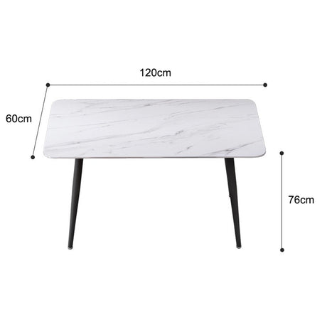 Penwortham Rectangular Marble Dining Table, White 120cm