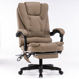 Ergonomic 8-Point Massage Executive Chair with Footrest — PU Leather, 360-Degree Swivel — Allure Home Collections