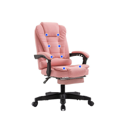 Ergonomic 8-Point Massage Executive Chair with Footrest — PU Leather, 360-Degree Swivel — Allure Home Collections