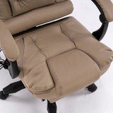 Ergonomic 8-Point Massage Executive Chair with Footrest — PU Leather, 360-Degree Swivel — Allure Home Collections