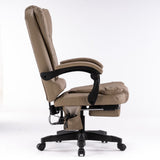 Ergonomic 8-Point Massage Executive Chair with Footrest — PU Leather, 360-Degree Swivel — Allure Home Collections