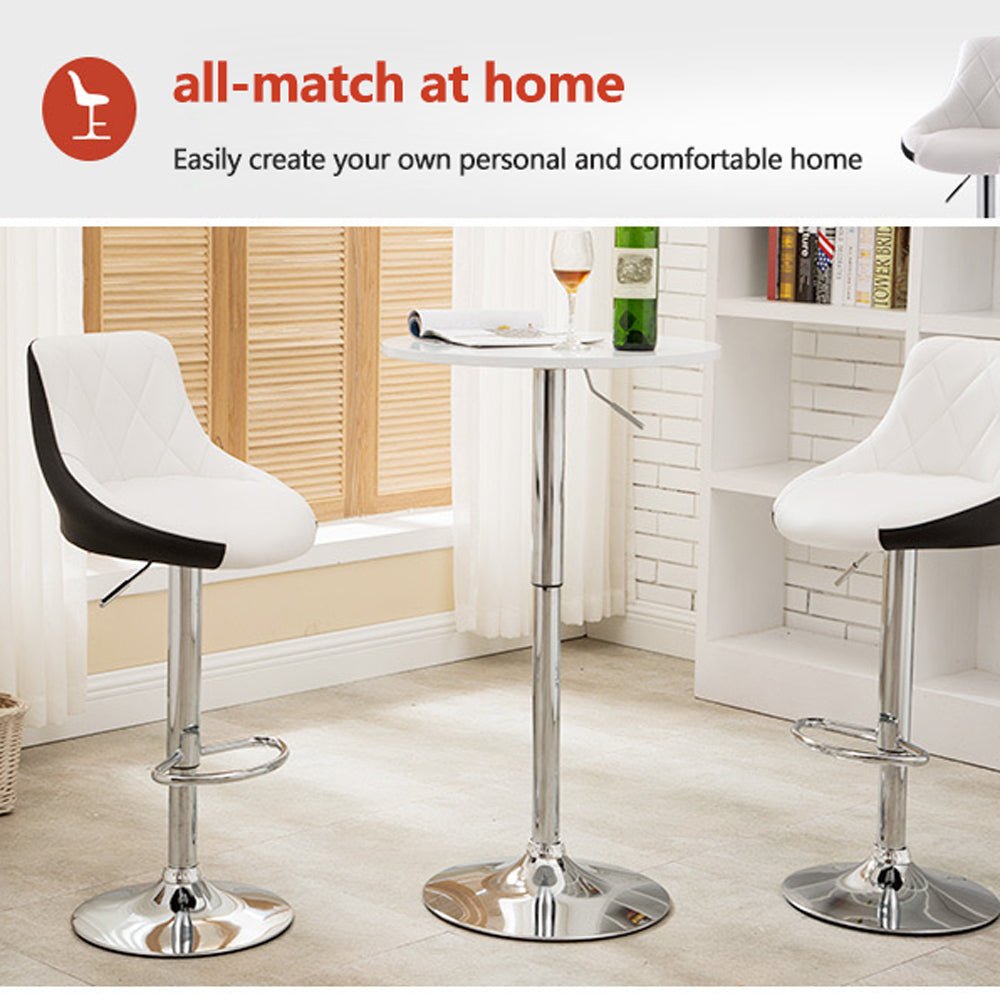 BS8403 Black Swivel Leather Bar Stools