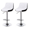 Elegant white leather swivel gas lift bar stools set of 2 — Allure Home Collections