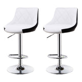 Elegant white leather swivel gas lift bar stools set of 2 — Allure Home Collections