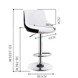 White leather bar stool padded seat close-up — Allure Home Collections