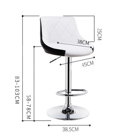 White leather bar stool padded seat close-up — Allure Home Collections