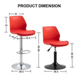 Elegant Swivel Leather Bar Stools Set of 2