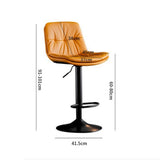 Elegant Black Leather Swivel Bar Stools