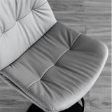 Sleek Grey Leather Swivel Bar Stools