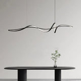 Modern Linear LED Pendant Light Dimmable 140cm Black