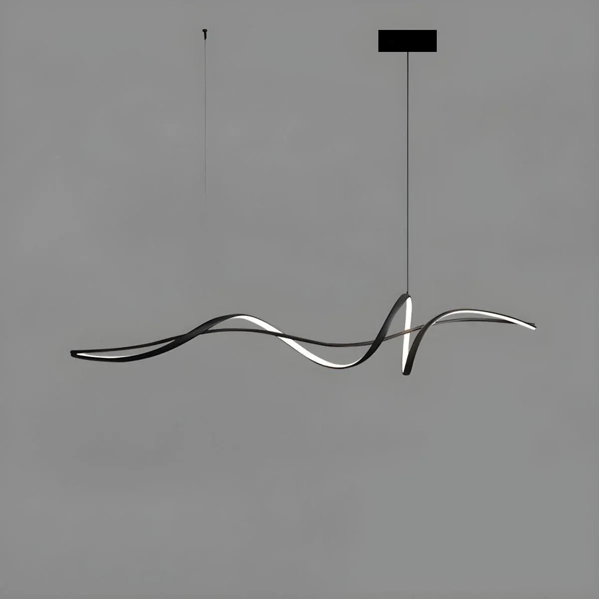 Modern Linear LED Pendant Light Dimmable 140cm Black