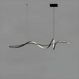 Modern Linear LED Pendant Light Dimmable 140cm Black