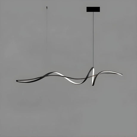 Modern Linear LED Pendant Light Dimmable 140cm Black