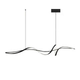 Modern Linear LED Pendant Light Dimmable 140cm Black