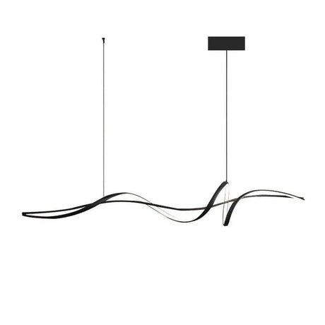 Modern Linear LED Pendant Light Dimmable 140cm Black