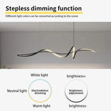 Modern Linear LED Pendant Light Dimmable 140cm Black