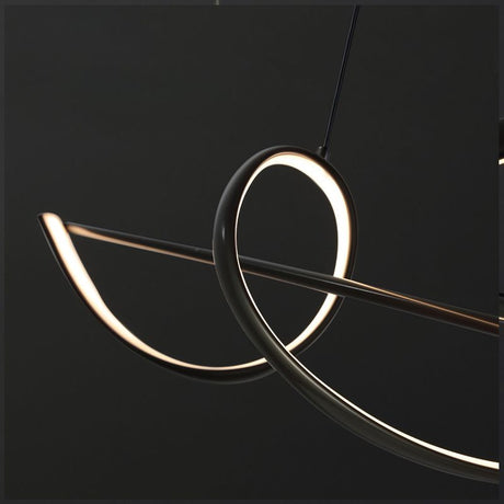 BAMDECOR A36 Dimmable LED Linear Chandelier in Black — 140cm — Allure Home Collections