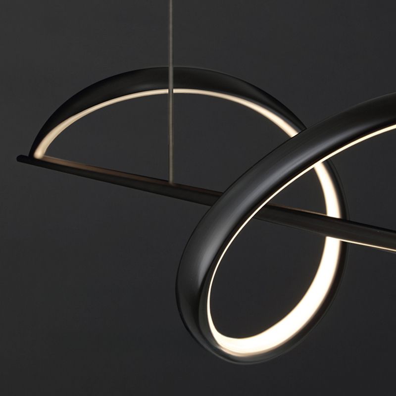 BAMDECOR A36 Dimmable LED Linear Chandelier in Black — 140cm — Allure Home Collections