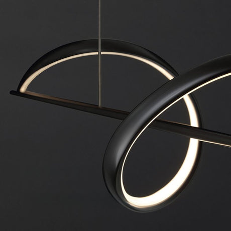 BAMDECOR A36 Dimmable LED Linear Chandelier in Black — 140cm — Allure Home Collections