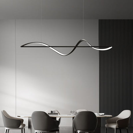 BAMDECOR A36 Dimmable LED Linear Chandelier in Black — 140cm — Allure Home Collections