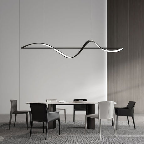 BAMDECOR A36 Dimmable LED Linear Chandelier in Black — 140cm — Allure Home Collections