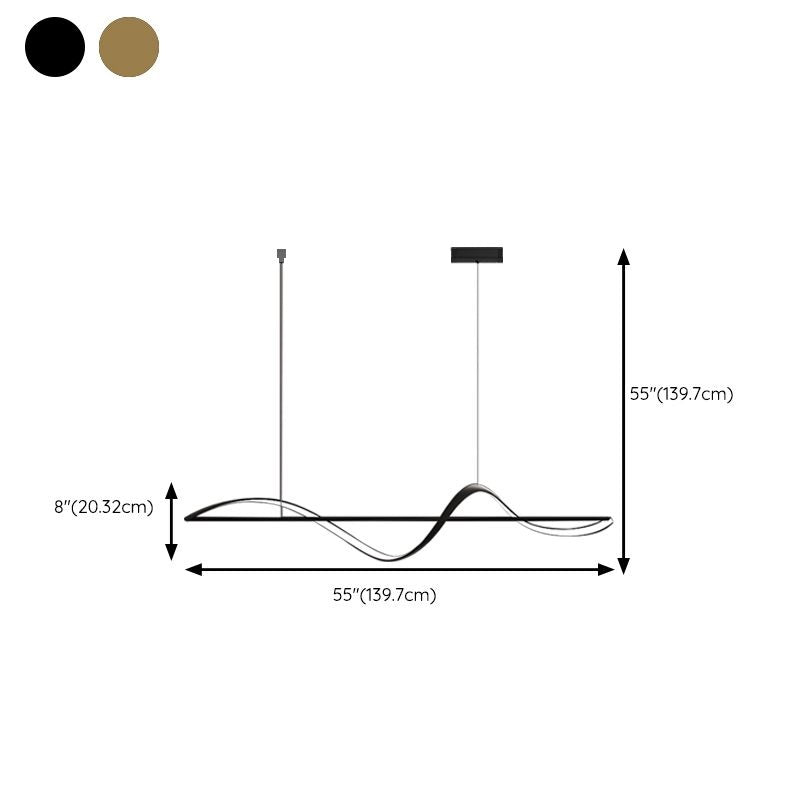 BAMDECOR A36 Dimmable LED Linear Chandelier in Black — 140cm — Allure Home Collections