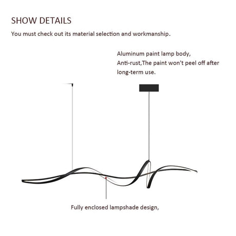 BAMDECOR A036 Dimmable LED Linear Pendant Light