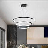 BAMDECOR Modern 3-Ring Dimmable LED Chandelier in Black — Allure Home Collections