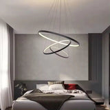 BAMDECOR Modern 3-Ring Dimmable LED Chandelier in Black — Allure Home Collections