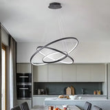 BAMDECOR Modern 3-Ring Dimmable LED Chandelier in Black — Allure Home Collections