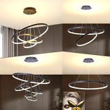 BAMDECOR Modern 3-Ring Dimmable LED Chandelier in Black — Allure Home Collections