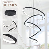 BAMDECOR A18801 Modern 5-Ring Dimmable LED Chandelier in Black — Allure Home Collections