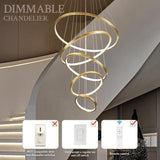 BAMDECOR A18801 Modern 5-Ring Dimmable LED Chandelier in Gold — Allure Home Collections