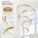 BAMDECOR A18801 Modern 5-Ring Dimmable LED Chandelier in Gold — Allure Home Collections